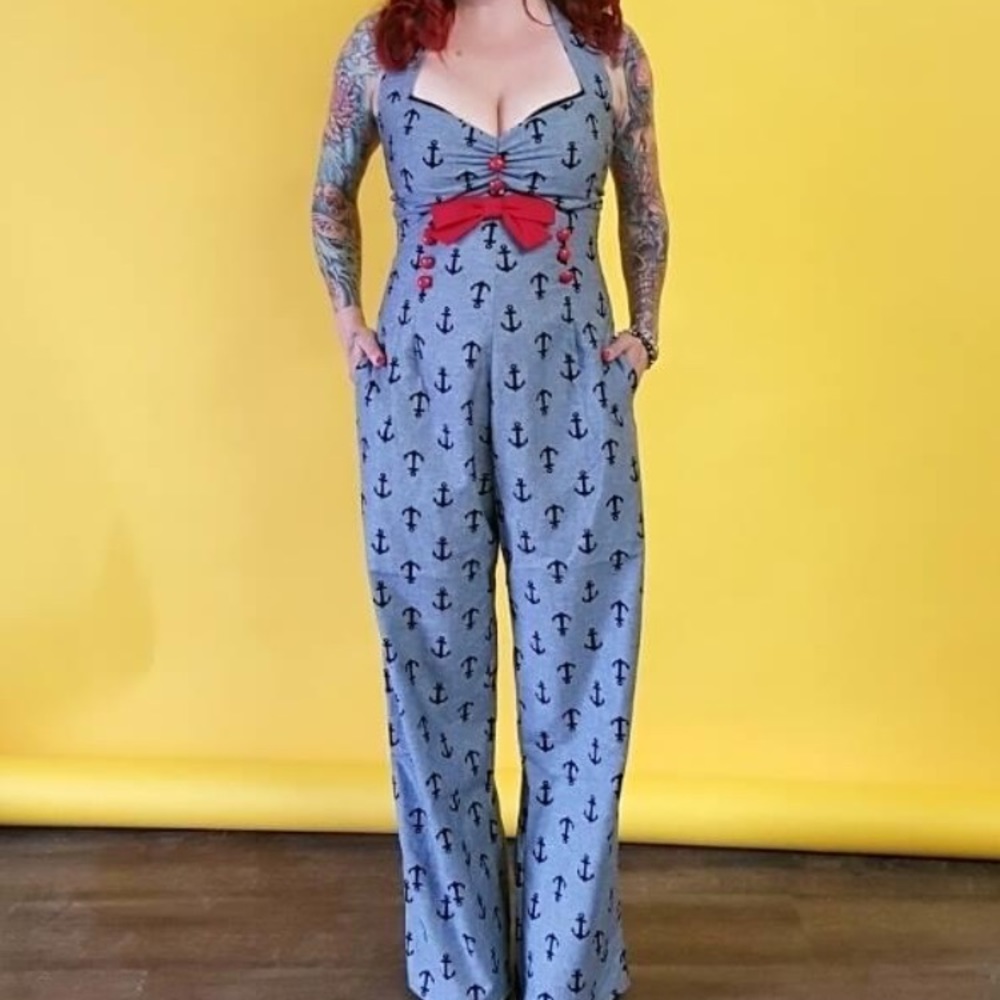Pinky Pinups Anchor Jumpsuit